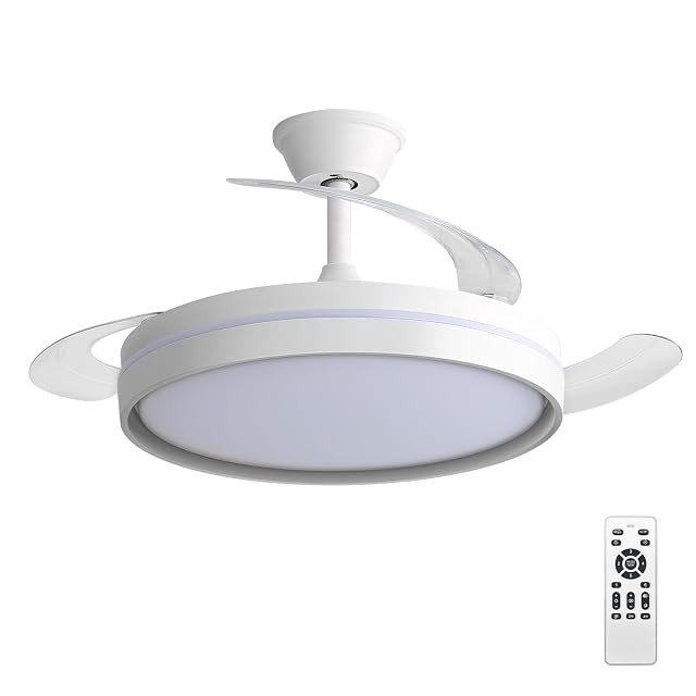 Ventilatore da soffitto EXTRASTAR con pale pieghevoli e luce LED integrata