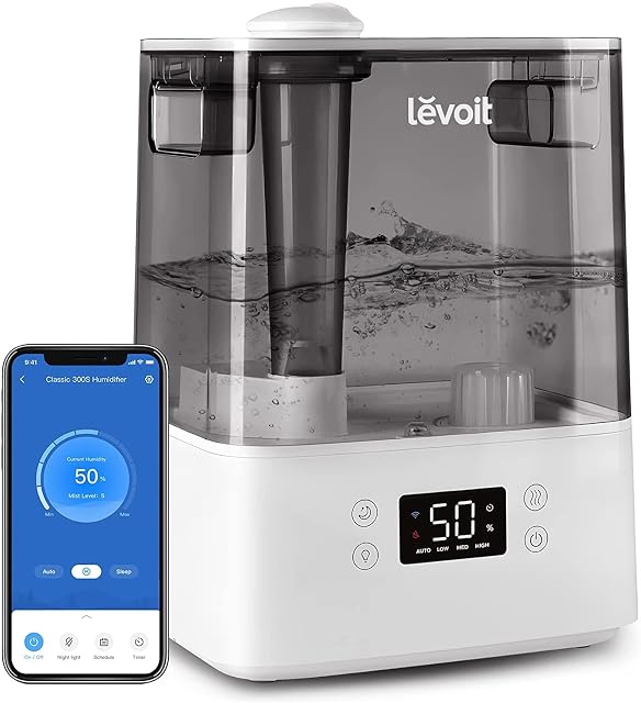 Umidificatore a ultrasuoni Levoit Classic 300S con display LED e controllo app