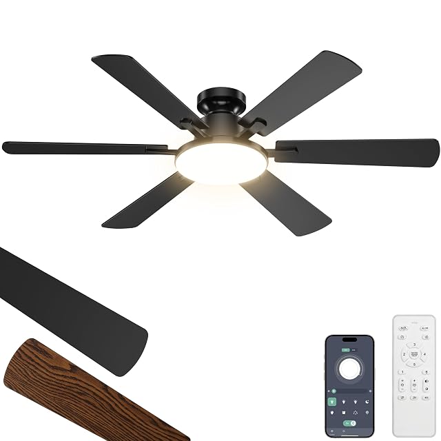 Ventilatore da soffitto ROTTOGOON da 132 cm con luce, telecomando, e controllo app