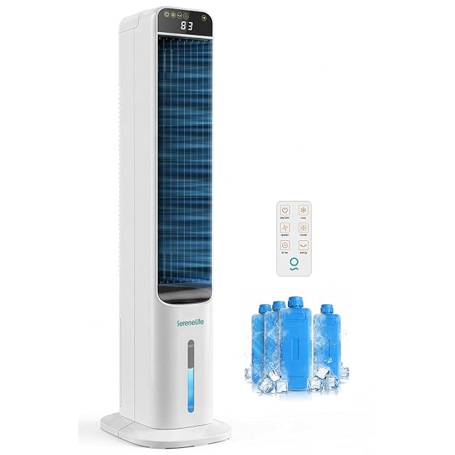 Raffrescatore evaporativo a torre SereneLife SLACL5LWH con telecomando