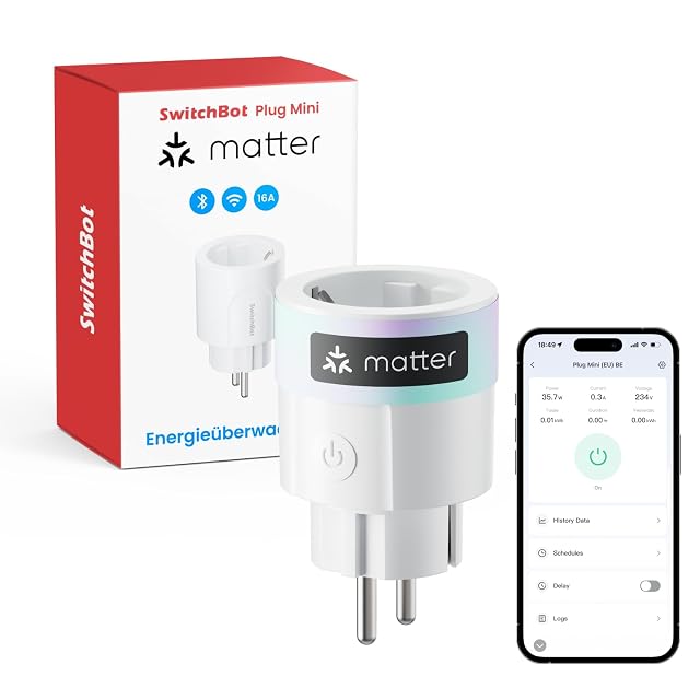 Presa intelligente SwitchBot Plug Mini con monitoraggio della potenza